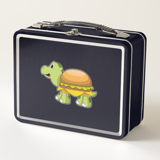 Schildkröte mit Muschel als Burger.PNG Metall Brotdose (Vorderseite)
