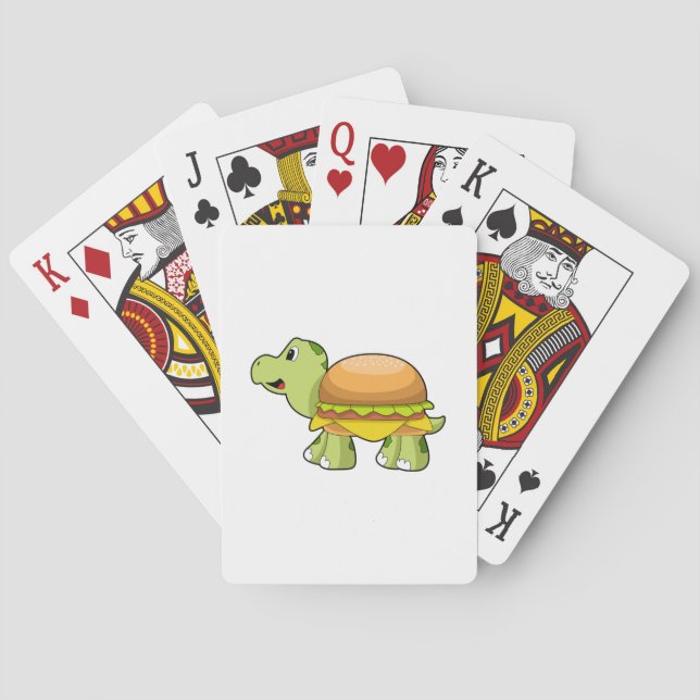 Schildkröte mit Muschel als Burger.PNG Spielkarten (Rückseite)