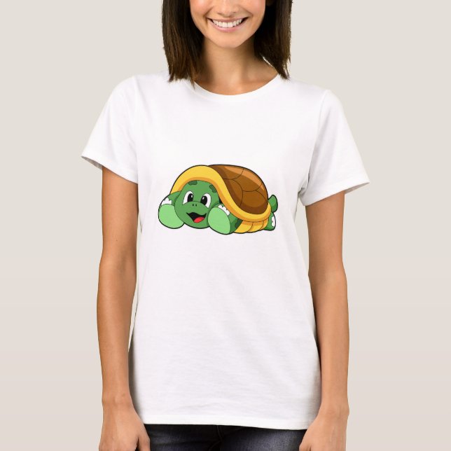 Schildkröte mit Muschel als Deckeln T-Shirt (Vorderseite)