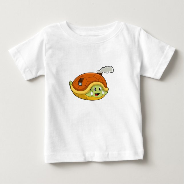 Schildkröte mit Muschel als Haus Baby T-shirt (Vorderseite)