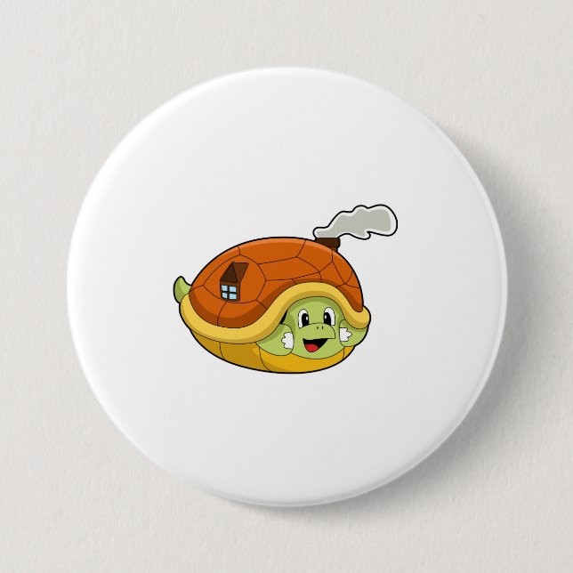 Schildkröte mit Muschel als Haus Button (Vorderseite)