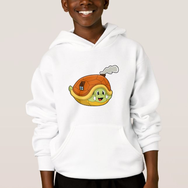 Schildkröte mit Muschel als Haus Hoodie (Vorderseite)