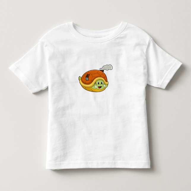 Schildkröte mit Muschel als Haus Kleinkind T-shirt (Vorderseite)