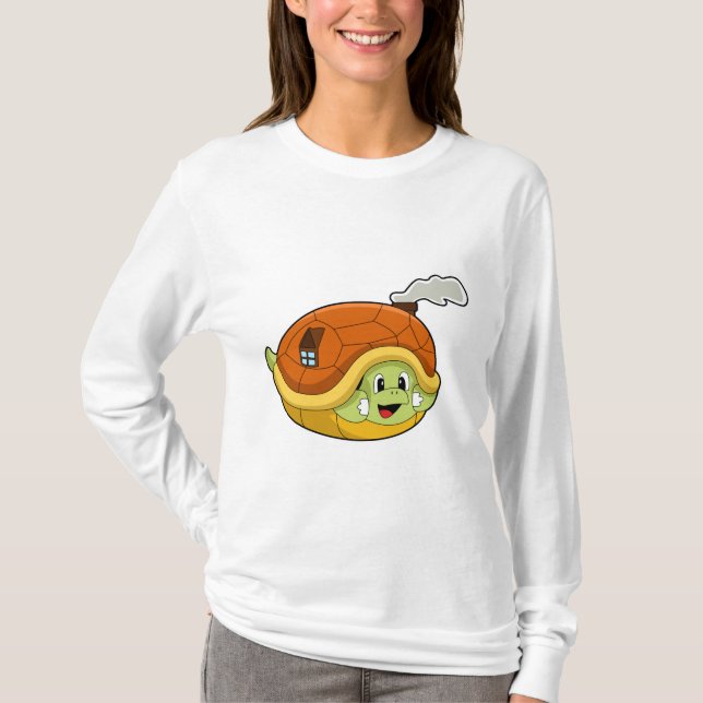 Schildkröte mit Muschel als Haus T-Shirt (Vorderseite)