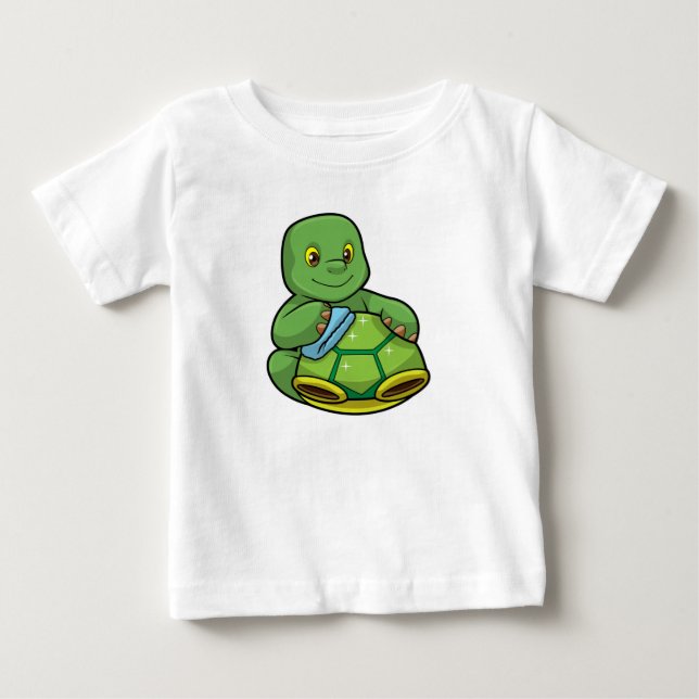 Schildkröte mit Muschel und Reinigen Baby T-shirt (Vorderseite)