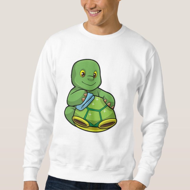 Schildkröte mit Muschel und Reinigen Sweatshirt (Vorderseite)