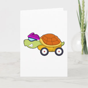 Schildkröte mit Panzer als Auto Karte