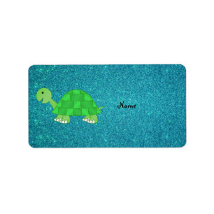 Schildkröte mit personalisiertem Namen Adressaufkleber