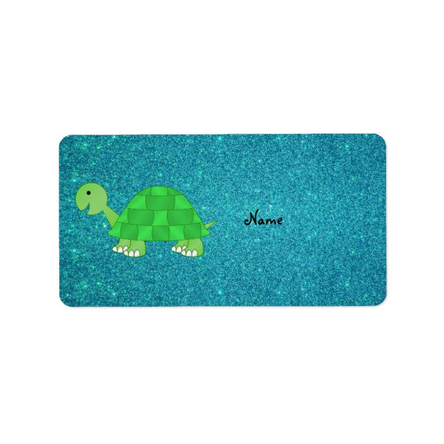 Schildkröte mit personalisiertem Namen Adressaufkleber (Vorne)
