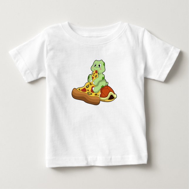 Schildkröte mit Pizza Baby T-shirt (Vorderseite)