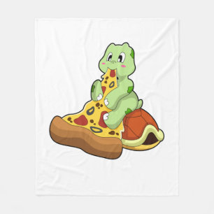 Schildkröte mit Pizza Fleecedecke