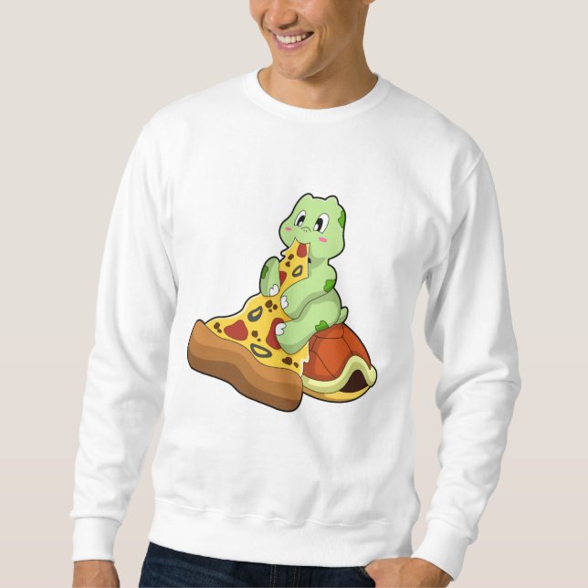 Schildkröte mit Pizza Sweatshirt (Vorderseite)