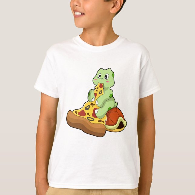 Schildkröte mit Pizza T-Shirt (Vorderseite)