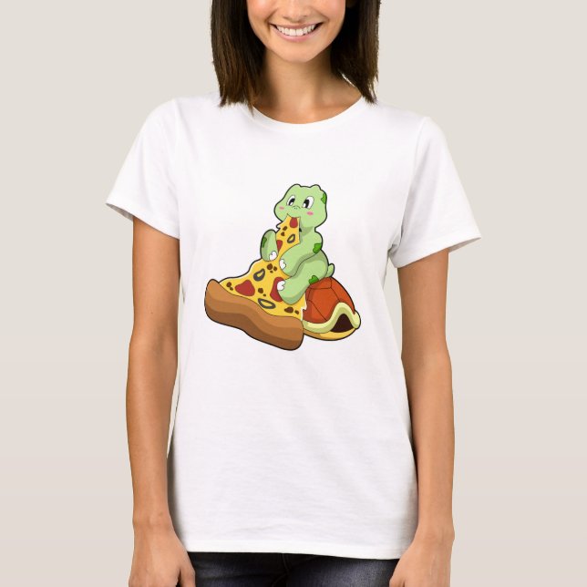 Schildkröte mit Pizza T-Shirt (Vorderseite)