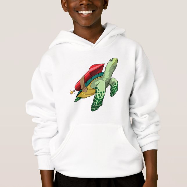 Schildkröte mit Rakete Hoodie (Vorderseite)