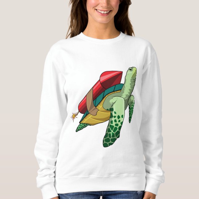Schildkröte mit Rakete Sweatshirt (Vorderseite)