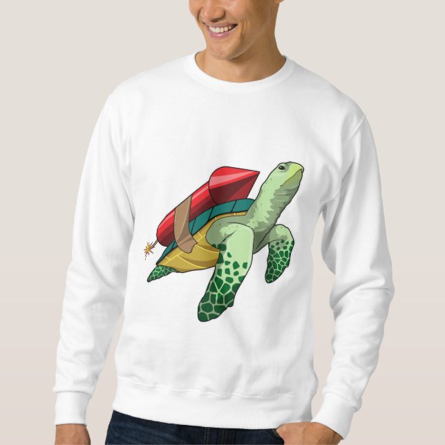 Schildkröte mit Rakete Sweatshirt (Vorderseite)