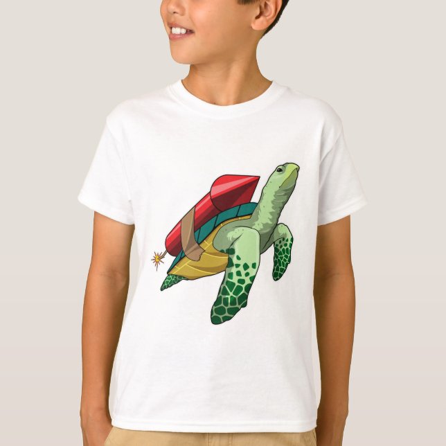 Schildkröte mit Rakete T-Shirt (Vorderseite)