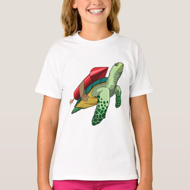Schildkröte mit Rakete T-Shirt (Vorderseite)