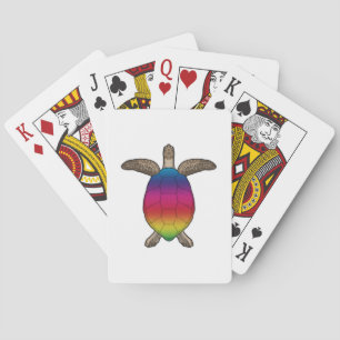 Schildkröte mit Regenbogenfarben Spielkarten