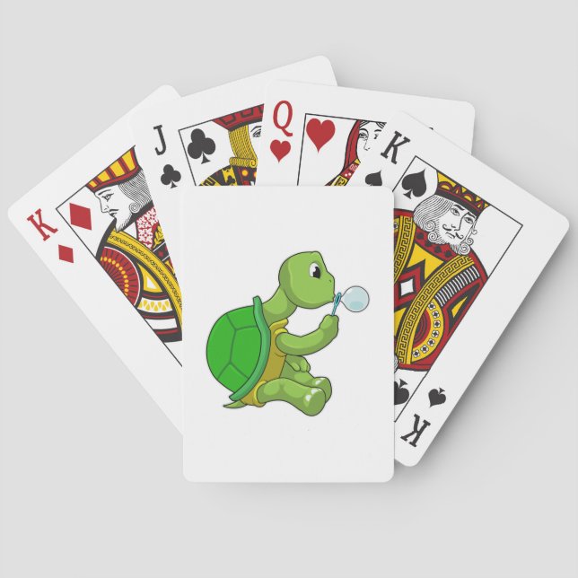 Schildkröte mit Seifenblasen Spielkarten (Rückseite)