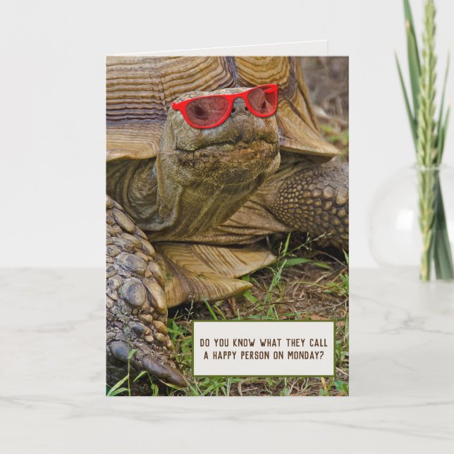 Schildkröte mit Sonnenbrille für die Rente Karte (Vorderseite)