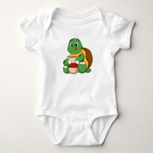 Schildkröte mit Tasse Kaffee Baby Strampler