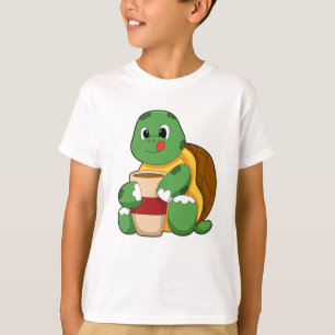 Schildkröte mit Tasse Kaffee T-Shirt