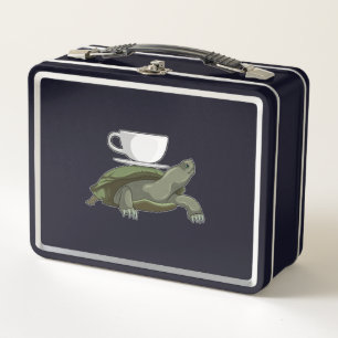 Schildkröte mit Teacup Metall Brotdose