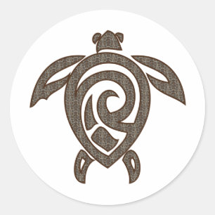 Schildkröte-Muschel-Druck Runder Aufkleber