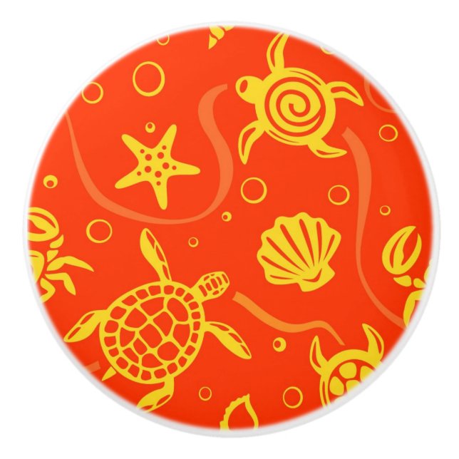 Schildkröte-Muster Keramikknauf (Vorderseite)