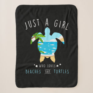Schildkröte nur ein Mädchen, das Lieben Strand und Sherpadecke
