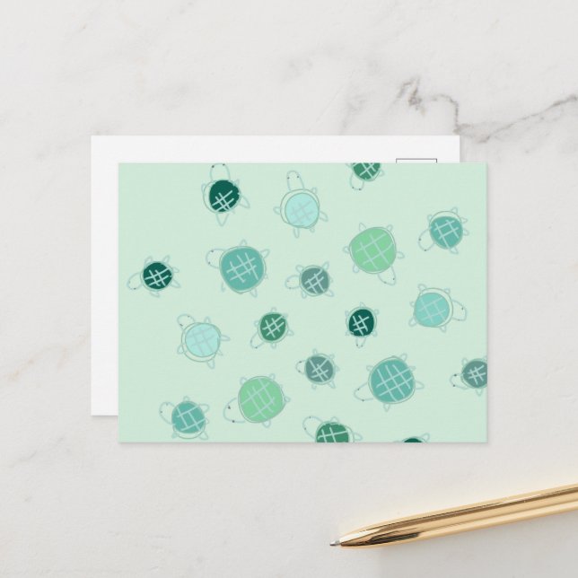 Schildkröte Postkarte (Vorderseite/Rückseite Beispiel)