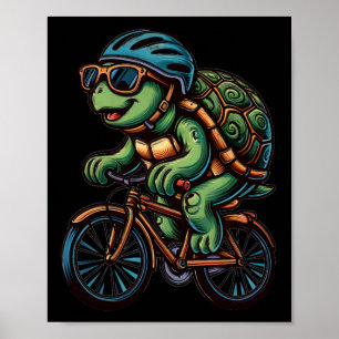 Schildkröte Radfahren Liebhaber Fahrrad Radfahrer Poster