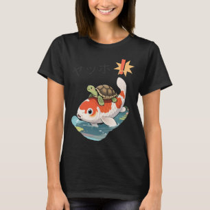 Schildkröte reitet Koi-Fisch T-Shirt