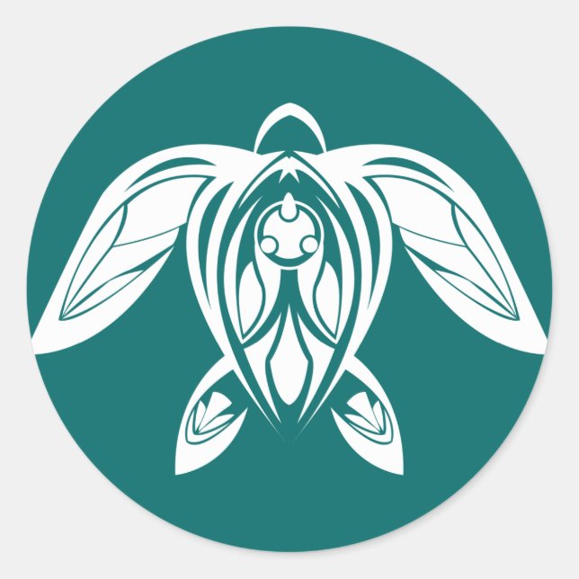 Schildkröte Runder Aufkleber (Vorderseite)