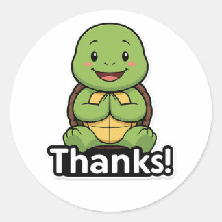 Schildkröte sagt Danke Runder Aufkleber
