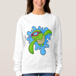 Schildkröte Schwimmen Schwimmbrille Sweatshirt
