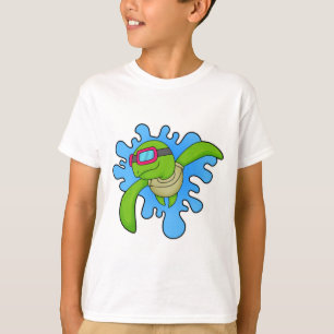 Schildkröte Schwimmen Schwimmbrille T-Shirt