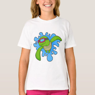 Schildkröte Schwimmen Schwimmbrille T-Shirt