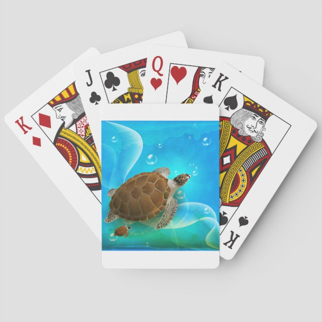 Schildkröte-Schwimmen-Spielkarten Spielkarten (Rückseite)