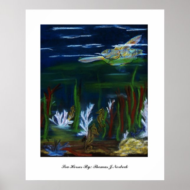 Schildkröte, Seepferde: Thomas J Norbeck Poster (Vorne)