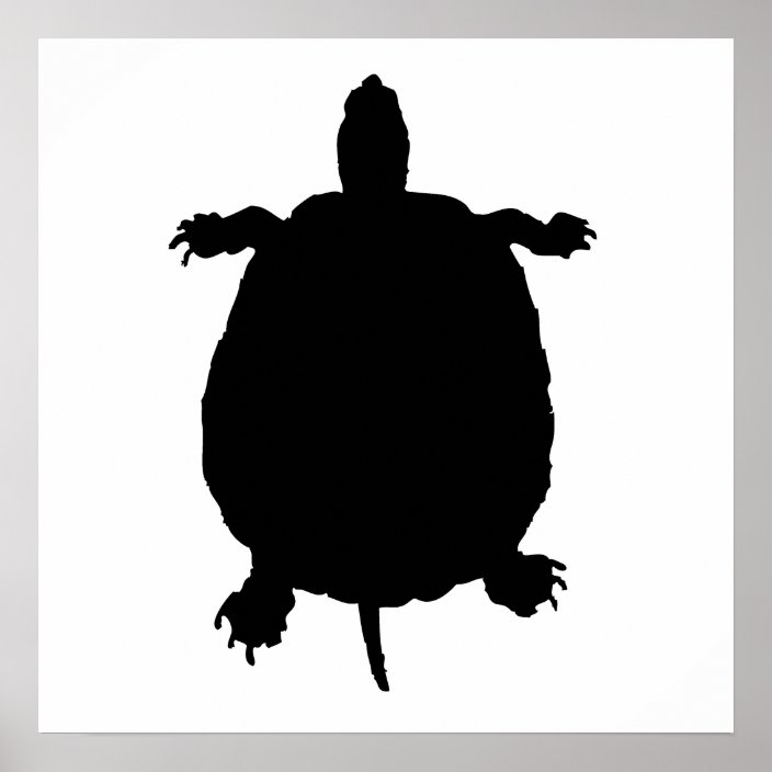 Schildkröte-Silhouette Poster | Zazzle.ch