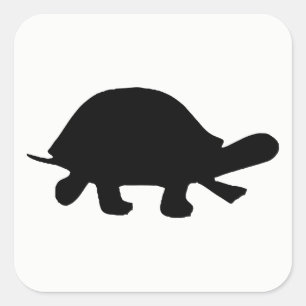 Schildkröte-Silhouette Quadratischer Aufkleber