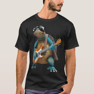 Schildkröte spielt elektrische Gitarre Tier Schil T-Shirt
