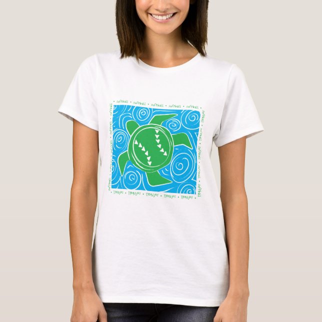 Schildkröte-Strand-Softball T-Shirt (Vorderseite)