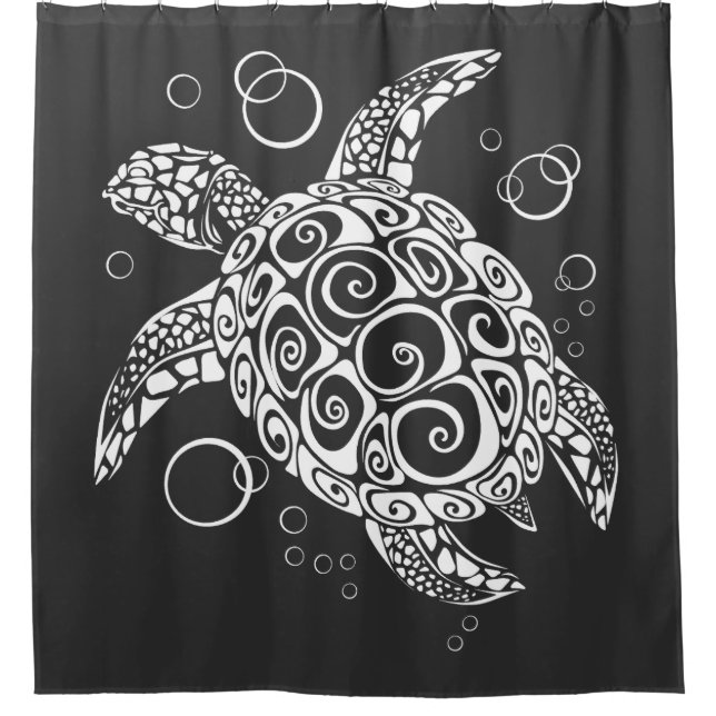 Schildkröte, Surfer Life, Beach Lover, Schildkröte Duschvorhang (Vorderseite)