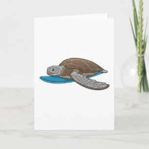 Schildkröte Surfer Surfbrett Karte
