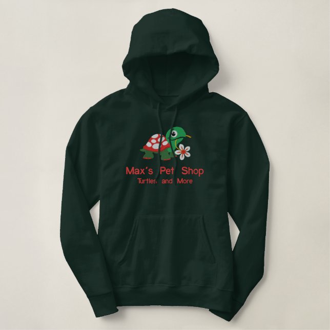 Schildkröte-Sweatshirt Bestickter Hoodie (Design vorne)