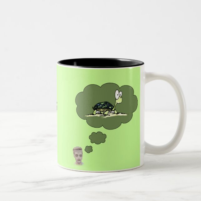 Schildkröte-Tasse Zweifarbige Tasse (Rechts)